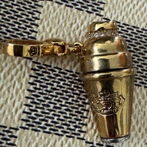 Juicy Couture Gold Cocktail Shaker Charm with Lobster Clasp